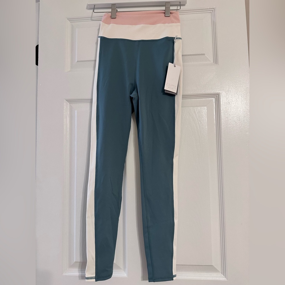 Z Supply move with it 7/8 legging NWT calypso green/pink/white